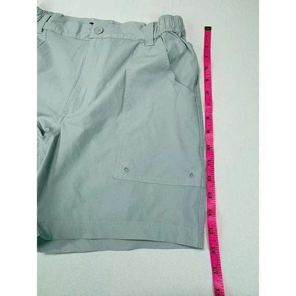 Coast Shore Men's Nylon Blend Gray Shorts Size Small Elastic Waist - Picture 16 of 16